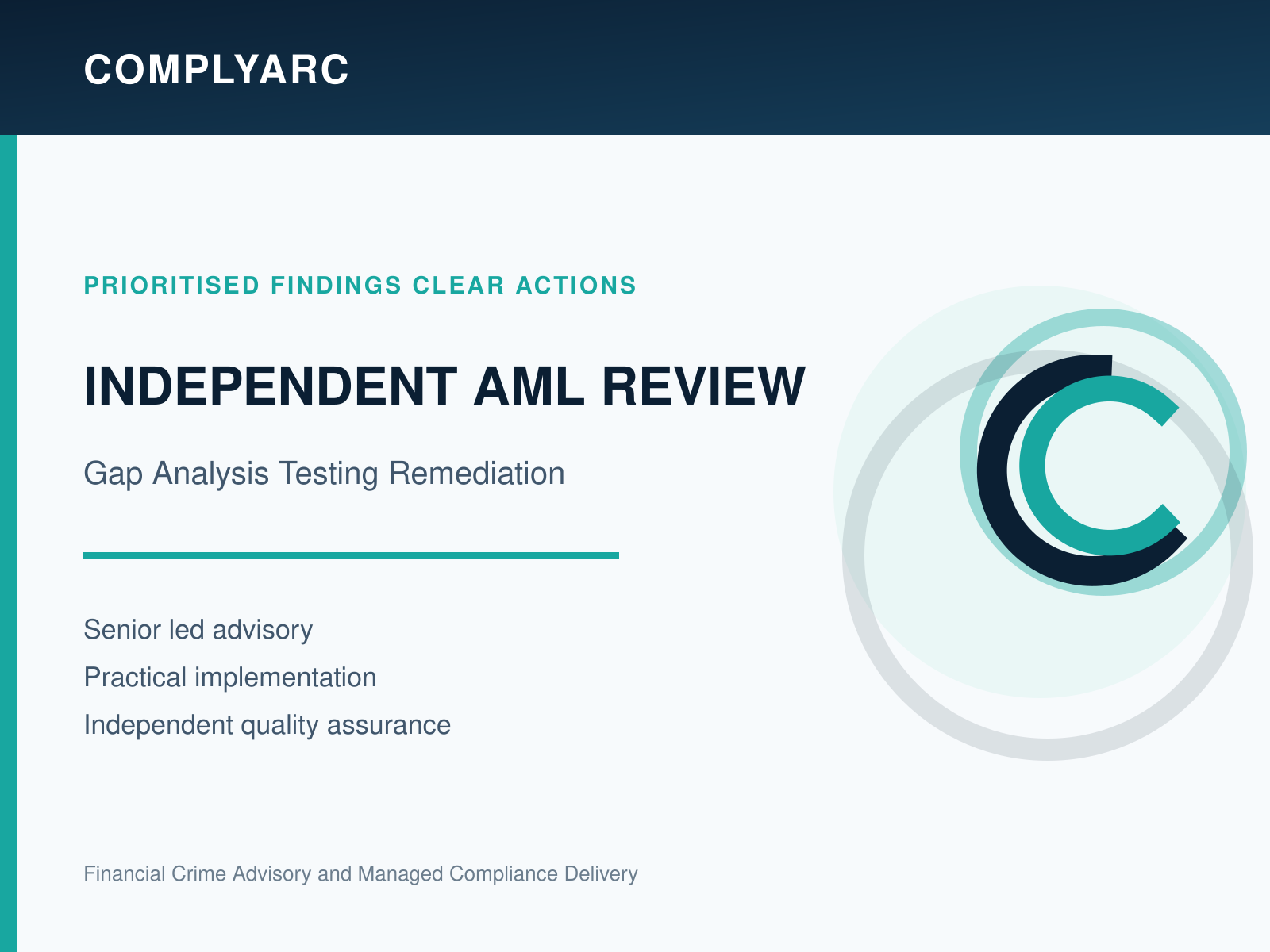 Independent AML review project cover
